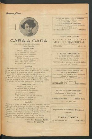 Cara á Cara : (¡Sangrando mi corazón!...) Tango-Canción