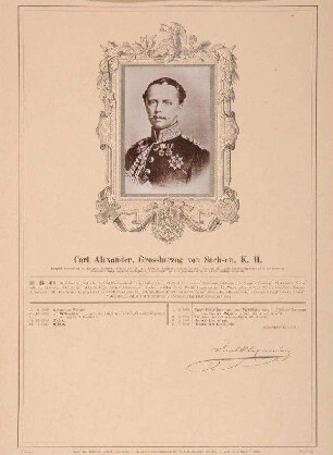 Bildnis von Karl Alexander (1818-1901), Großherzog von Sachsen-Weimar-Eisenach