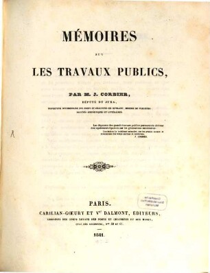 Mémoires sur les travaux publics, 1,1