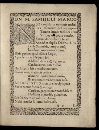 Dn. M. Samueli Marco