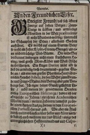 Vorrede. An den Freundlichen Leser.