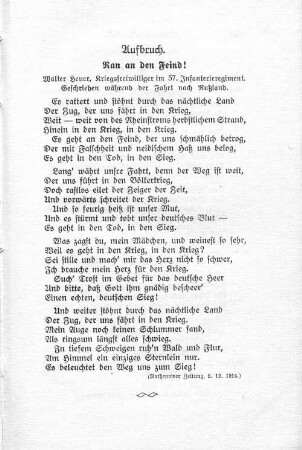 Aufbruch.