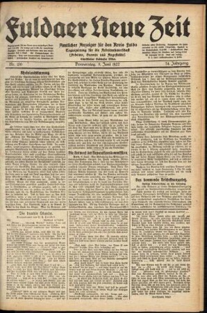 Ausgabe vom Donnerstag, den 08. Juni 1922.