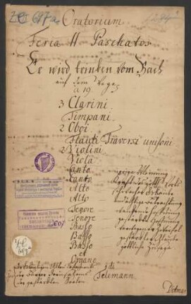 Er wird trinken vom Bach; V (9), orch, org; TWV 1:484