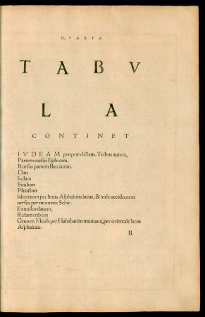Quarta Tabula Continet Iudeam ...