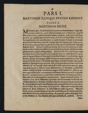Caput I. Martinum Sistit.