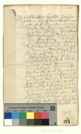 Revers des Oberamtsrats Dr. Anton Günther Loescher anläßlich seiner Bestallung.