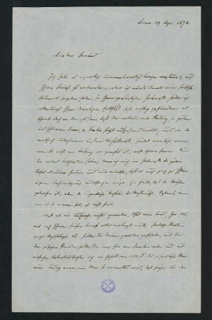 Brief vom 19. April 1872