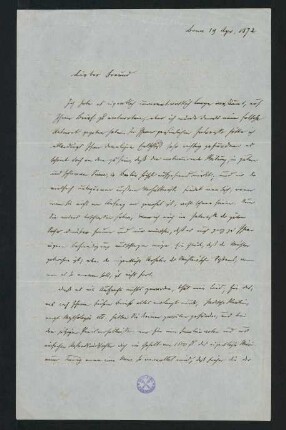 Brief vom 19. April 1872