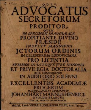 Advocatus secretorum proditor