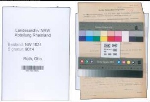 Entnazifizierung Otto Roth , geb. 31.12.1888 (Verw.Inspektor)