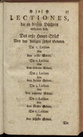 Lectiones, die in diesem Büchlein enthalten sind.