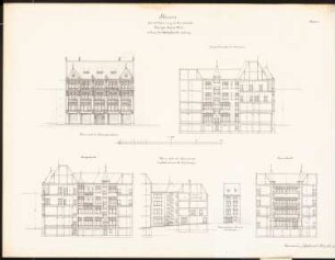 Firmengebäude an der Leipziger Straße 6, Halle/Salle: Ansichten, Schnitte 1:200
