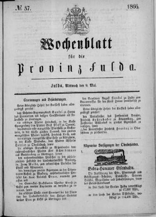 Nr. 37, Ausgabe vom 09. Mai 1866