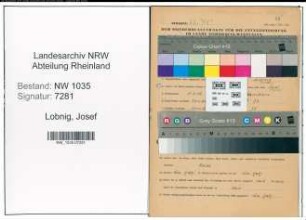 Entnazifizierung Josef Lobnig , geb. 11.03.1905 (Maschinist)
