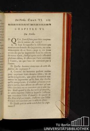 Chapitre VI. Du Verbe.