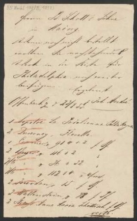 Brief an B. Schott's Söhne : 23.08.1853