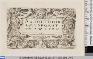 Rollwerkrahmen mit Alphabet
