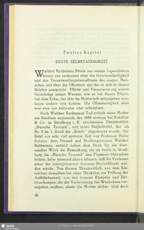 Zweites Kapitel: Erste Selbständigkeit