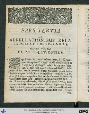 Pars Tertia. De Appellationibus, Relationibus Et Revisionibus.