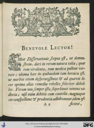 Benevole Lector!