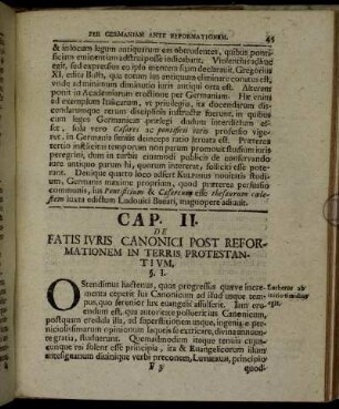 Cap. II. De Fatis Juris Canonici Post Reformationem In Terris Protestantium.
