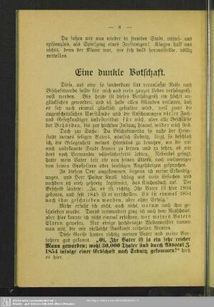 Eine dunkle Botschaft