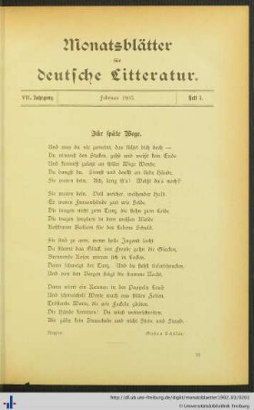 Februar 1903, Heft 5.