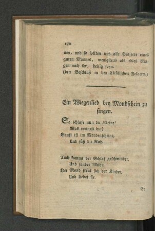 Ein Wiegenlied bey Mondschein zu singen.