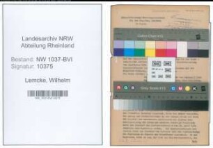 Entnazifizierung Wilhelm Lemcke , geb. 15.09.1892 (Lehrer)