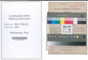 Entnazifizierung Paul Rothaeuser , geb. 20.04.1906 (Lehrer)
