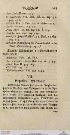 VII. Hepatica, Leberkraut