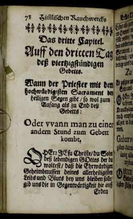 Das dritte Capitel. Auf den dritten Tag deß viertzigstündigen Gebetts.