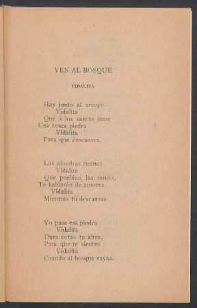 Ven al bosque : Vidalita