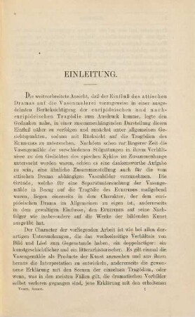 Über Scenen Euripideischer Tragödien in griechischen Vasengemälden : Inaug.-Diss., I. Theil