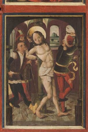 Kiedricher Marienaltar — Passion Christi — Gethsemane und Geißelung — Geißelung Christi