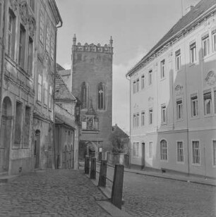 Bautzen : Bautzen. Schloßsstraße mit Matthiasturm der Ortenburg