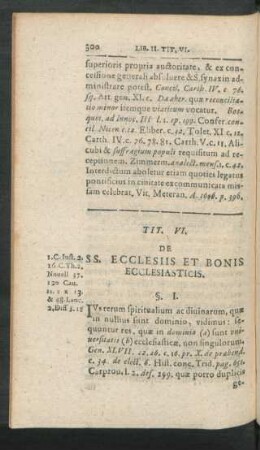 Tit. VI. De Ecclesiis Et Bonis Ecclesiasticis