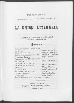 Entrega 8, Febrero de 1910