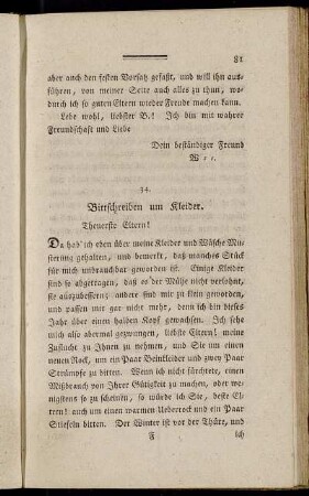 34. Bittschreiben um Kleider
