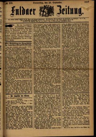 Ausgabe vom Donnerstag, den 29. September 1887.