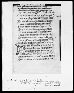 Psalter aus Waldkirch bei Freiburg — Initiale D (omine), Folio 16 recto