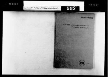 Jagdangelegenheiten des Markgrafen Berthold von Baden