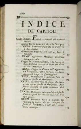 Indice De' Capitoli.
