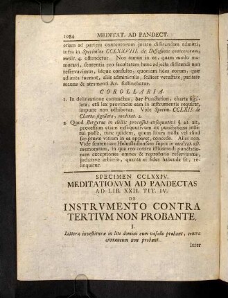 1084-1089, Sp. 274. De Instrumento contra tertium non probante