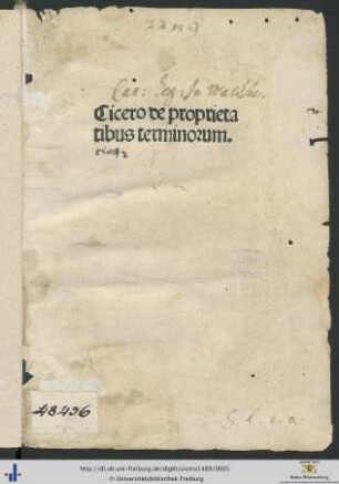 Cicero de proprietatibus terminorum