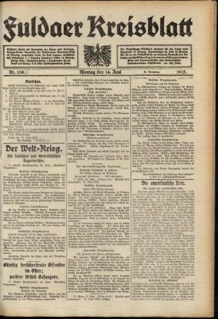 Ausgabe vom Montag, den 14. Juni 1915.