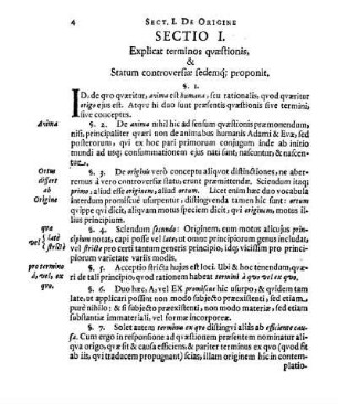 Sectio I. Explicat terminos quæstionis, & Statum controversiæ sedemq[ue] proponit.
