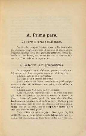 De praecipuarum praepositionum loci usu Lucretiano : Diss. inaug.