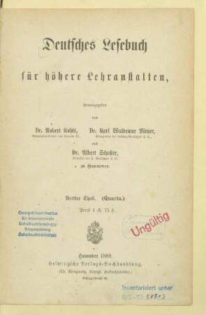 Theil 3 = (Quarta), [Schülerband]: [Theil 3 = (Quarta), [Schülerband]]